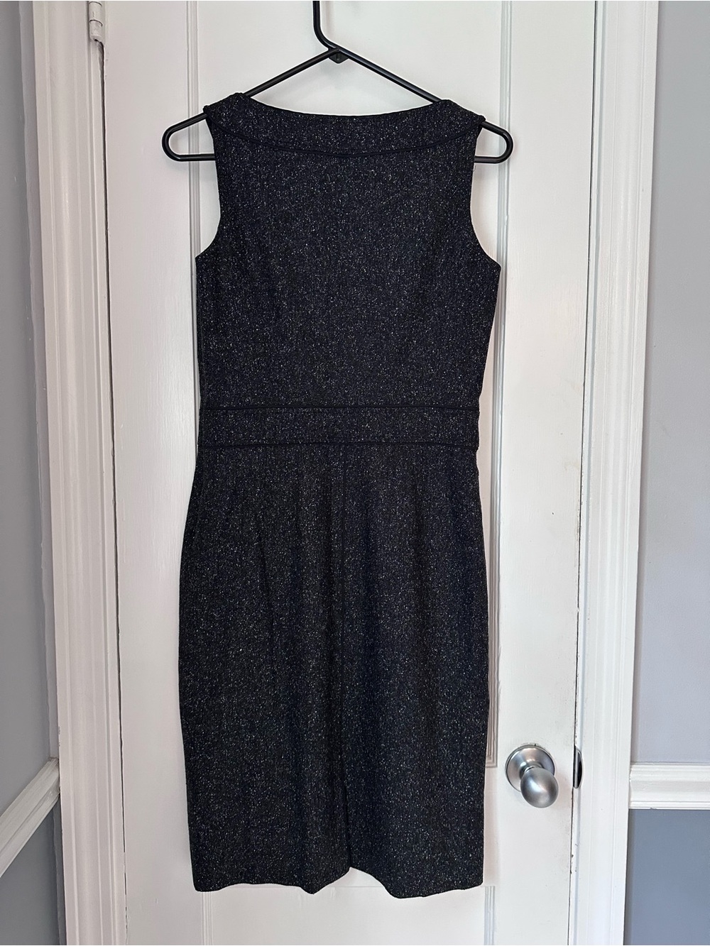 Ann Taylor Dark Gray Wool/Silk blend Sleeveless Sheath Dress - Picture 3 of 6